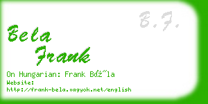 bela frank business card